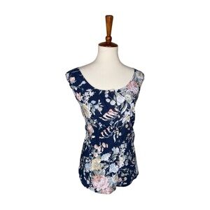Capistrano Vintage Floral Sleeveless Blouse Women’s Size 26 Union Made